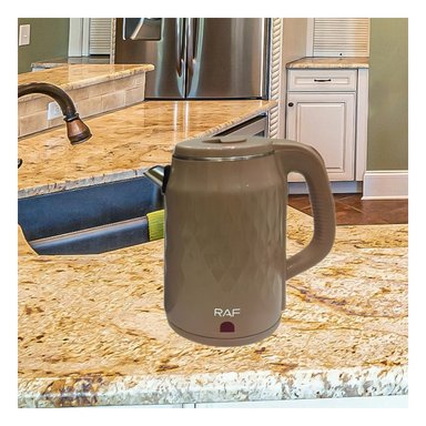 PACK2 HERVIDOR DE AGUA RAF 2.5L MARRON CLARO PARA COCINA EN CASA Y+PAPEL REGALO - 5