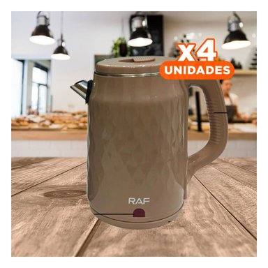 PACK4 CALDERA PARA AGUA CALIENTE RAF 2.5L MARRON CLARO EN COCINA - 1