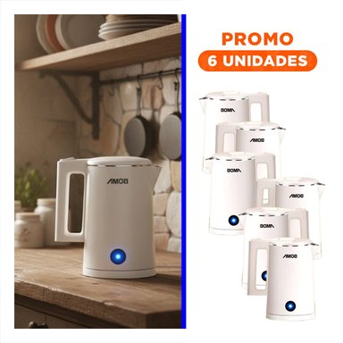 PACK6 HERVIDOR DE COCINA BLANCO BOMA ELECTRICO - 1