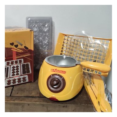 PACK4 CAFETERA PARA PREPARAR CHOCOLATE CON ACCESORIOS AMARILLO - 5