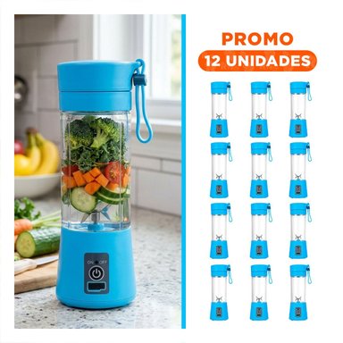 PACK12 PROCESADORA PERSONAL PORTATIL CELESTE PARA BATIDOS Y+REGALO STICKER - 1