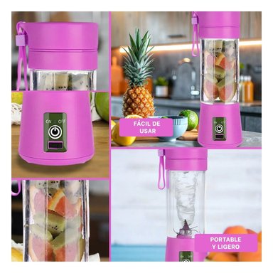 MINI TRITURADORA PORTATIL LILA RECARGABLE PARA BATIDOS - 5