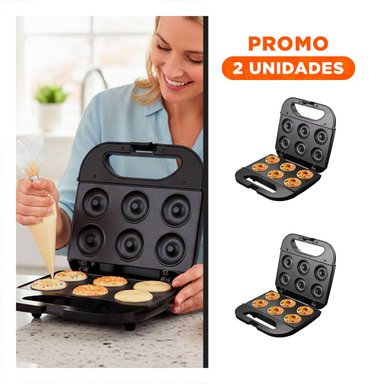 PACK2 ARTEFACTO PARA 6 DONAS EN NEGRO CON COCCION UNIFORME - 1