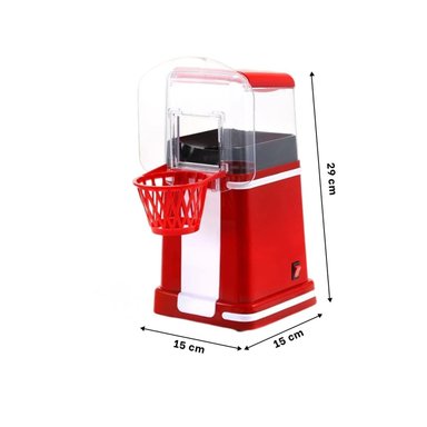 PACK6 PREPARADORA CASERA DE POP CORN TIPO BASQUET COLOR ROJO ESTILO RETRO Y+REGALO STICKER - 4