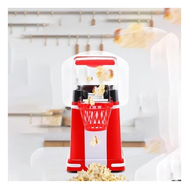 PACK2 MAQUINA CASERA DE POP CORN TIPO BASQUET COLOR ROJO ESTILO RETRO Y+REGALO STICKER - 5