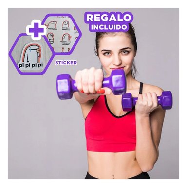 DUMBBELL COMPACTO MORADO 3 KG PARA FITNESS Y+REGALO STICKER - 1