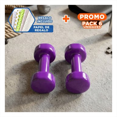 PACK6 PESA FUNCIONAL MORADO 3 KG PARA EJERCICIO Y+REGALO STICKER - 1