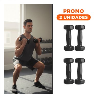 PACK2 DUMBBELL LIGERO NEGRO 3 KG PARA CASA - 1