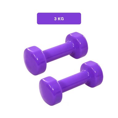 PACK2 DUMBBELL LIGERO MORADO 3 KG PARA CASA - 4