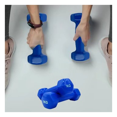 PACK2 DUMBBELL LIGERO AZUL 1 KG PARA CASA - 3