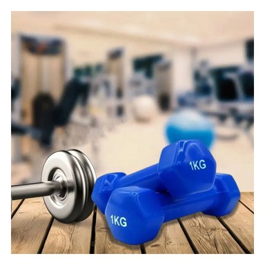 PACK2 DUMBBELL LIGERO AZUL 1 KG PARA CASA - 5