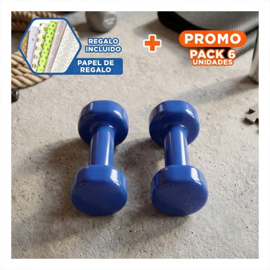 PACK6 MANCUERNA FUNCIONAL AZUL 1 KG PARA FITNESS Y+PAPEL REGALO - 1