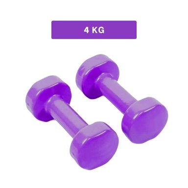 PACK2 MANCUERNA ERGONOMICA MORADO 4 KG PARA ENTRENAMIENTO Y+PAPEL REGALO - 4