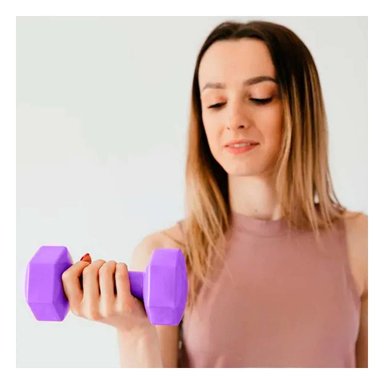 PACK2 MANCUERNA ERGONOMICA MORADO 4 KG PARA ENTRENAMIENTO Y+PAPEL REGALO - 5