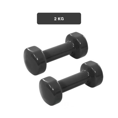PACK4 DUMBBELL ERGONOMICO NEGRO 2 KG PARA FITNESS - 4