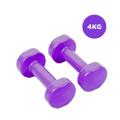 PACK4 MANCUERNA RESISTENTE MORADO 4 KG PARA CASA Y+PAPEL REGALO - 4