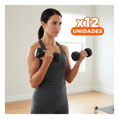 PACK12 DUMBBELL FUNCIONAL NEGRO 1 KG PARA CASA - 1