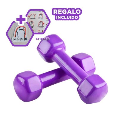 DUMBBELL COMPACTO MORADO 4 KG PARA FITNESS Y+REGALO STICKER - 1