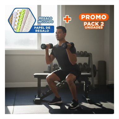 PACK2 MANCUERNA ERGONOMICA NEGRO 2 KG PARA ENTRENAMIENTO Y+PAPEL REGALO - 1