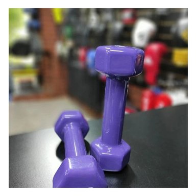 PACK6 DUMBBELL RESISTENTE MORADO 3 KG PARA ENTRENAMIENTO - 3