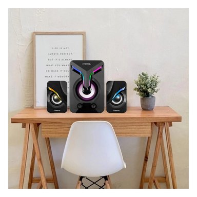 PACK2 ALTAVOZ PORTATIL NEGRO DE PLASTICO PARA SONIDO EN EL HOGAR NUEVO Y+PAPEL REGALO - 2