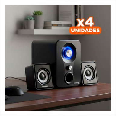 PACK2 BOCINA COMPACTA NEGRO DE PLASTICO CON SALIDA DE AUDIO MUY POTENTE Y+REGALO STICKER - 3