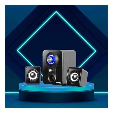 PACK2 BOCINA COMPACTA NEGRO DE PLASTICO CON SALIDA DE AUDIO MUY POTENTE Y+REGALO STICKER - 4