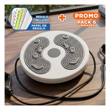 PACK6 TWISTER PARA CASA DE ABDOMEN CON LIGAS FIT PLOMO Y+PAPEL REGALO - 1