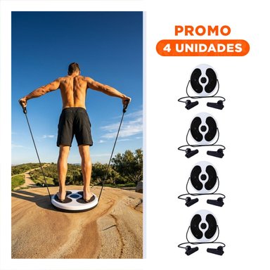 PACK4 BASE PARA CASA DE ABDOMEN CON LIGAS FIT NEGRO Y+REGALO STICKER - 1