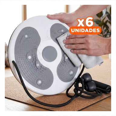 PACK6 DISCO FUNCIONAL DE ABDOMEN CON LIGAS FIT PLOMO Y+REGALO STICKER - 1