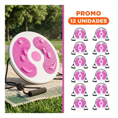 PACK12 TABLA FUNCIONAL DE ABDOMEN CON LIGAS FIT ROSADO Y+REGALO STICKER - 1