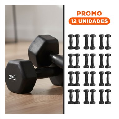PACK12 PESA PRACTICA NEGRO 2 KG PARA FITNESS Y+REGALO STICKER - 1