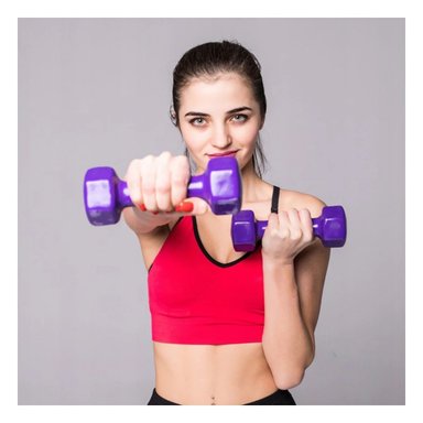 PACK2 PESA ERGONOMICA MORADO 3 KG PARA EJERCICIO Y+REGALO STICKER - 3