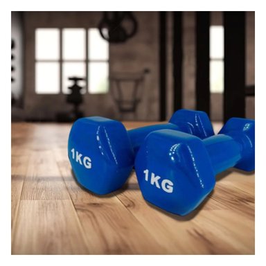 PACK6 PESA FUNCIONAL AZUL 1 KG PARA EJERCICIO Y+REGALO STICKER - 5