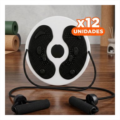 PACK12 PLATAFORMA FUNCIONAL DE ABDOMEN CON LIGAS FIT NEGRO - 1