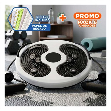 PACK6 TWISTER PARA CASA DE ABDOMEN CON LIGAS FIT NEGRO Y+PAPEL REGALO - 1
