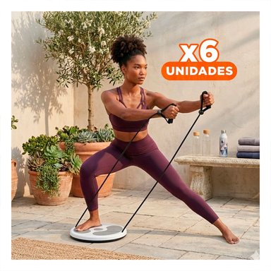 PACK6 DISCO FUNCIONAL DE ABDOMEN CON LIGAS FIT BLANCO Y+REGALO STICKER - 1
