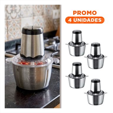 PACK4 CORTADOR MULTIFUNCIONAL 3L PLATEADO PRACTICO Y EFICIENTE PARA COCINA Y+REGALO STICKER - 1