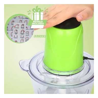 TRITURADOR MULTIFUNCIONAL DE ALIMENTOS 2L VERDE ELECTRICO Y POTENTE Y+REGALO STICKER - 1