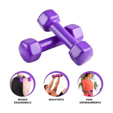 MANCUERNA COMPACTA MORADO 2 KG PARA EJERCICIO - 3