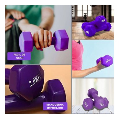 MANCUERNA COMPACTA MORADO 2 KG PARA EJERCICIO - 5