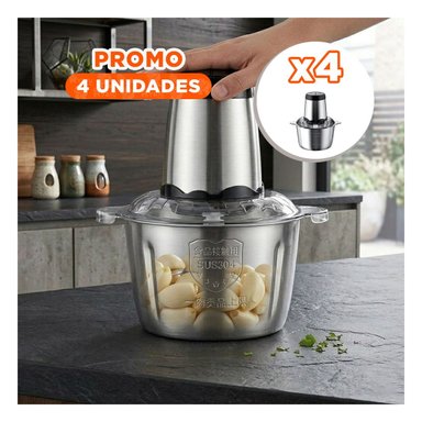 PACK4 PICADOR MULTIFUNCIONAL 3L PLATEADO ELECTRICO Y DURADERO PARA CASA - 1