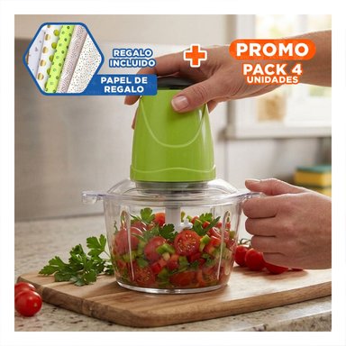 PACK4 MAQUINA COMPACTA DE ALIMENTOS 2L VERDE ELECTRICA Y FUNCIONAL Y+PAPEL REGALO - 1