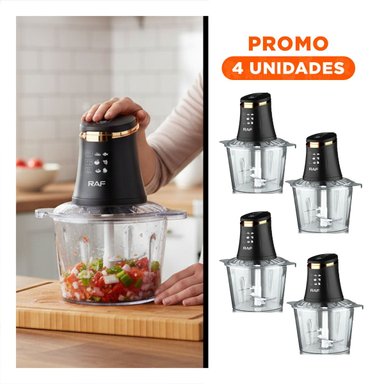 PACK4 UTENSILIO ELECTRICO CON 4 CUCHILLAS NEGRO PARA PICAR VERDURAS Y+REGALO STICKER - 1
