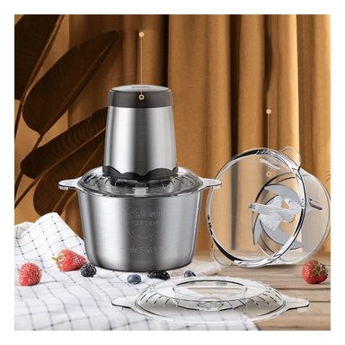 PACK6 PROCESADOR COMPACTO DE ALIMENTOS 3L PLATEADO PARA COCINA - 5