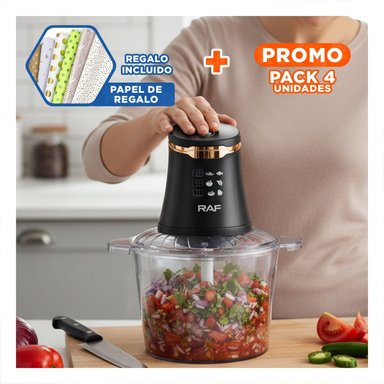 PACK4 ACCESORIO DE COCINA CON 4 CUCHILLAS NEGRO ELECTRICO Y COMPACTO Y+PAPEL REGALO - 1