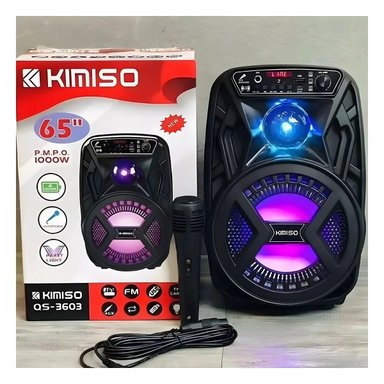 PACK4 EQUIPO NEGRO DE 6.5 PULG CON MICROFONO DE PLASTICO Y LUZ LED PARA EVENTOS Y+PAPEL REGALO - 2