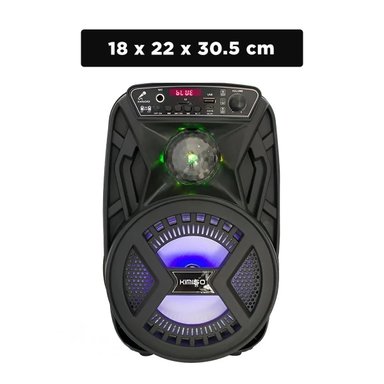 PACK4 EQUIPO NEGRO DE 6.5 PULG CON MICROFONO DE PLASTICO Y LUZ LED PARA EVENTOS Y+PAPEL REGALO - 4