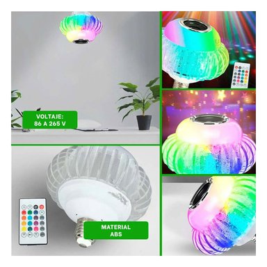 PACK4 BOMBILLA LED BOCINA BLUETOOTH SMART MUSICAL PARA FIESTA Y SALON Y+REGALO STICKER - 2