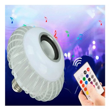 PACK6 LUZ LED BOCINA BLUETOOTH SMART MUSICAL PARA PATIO Y CASA CON LUCES LED Y+PAPEL REGALO - 5